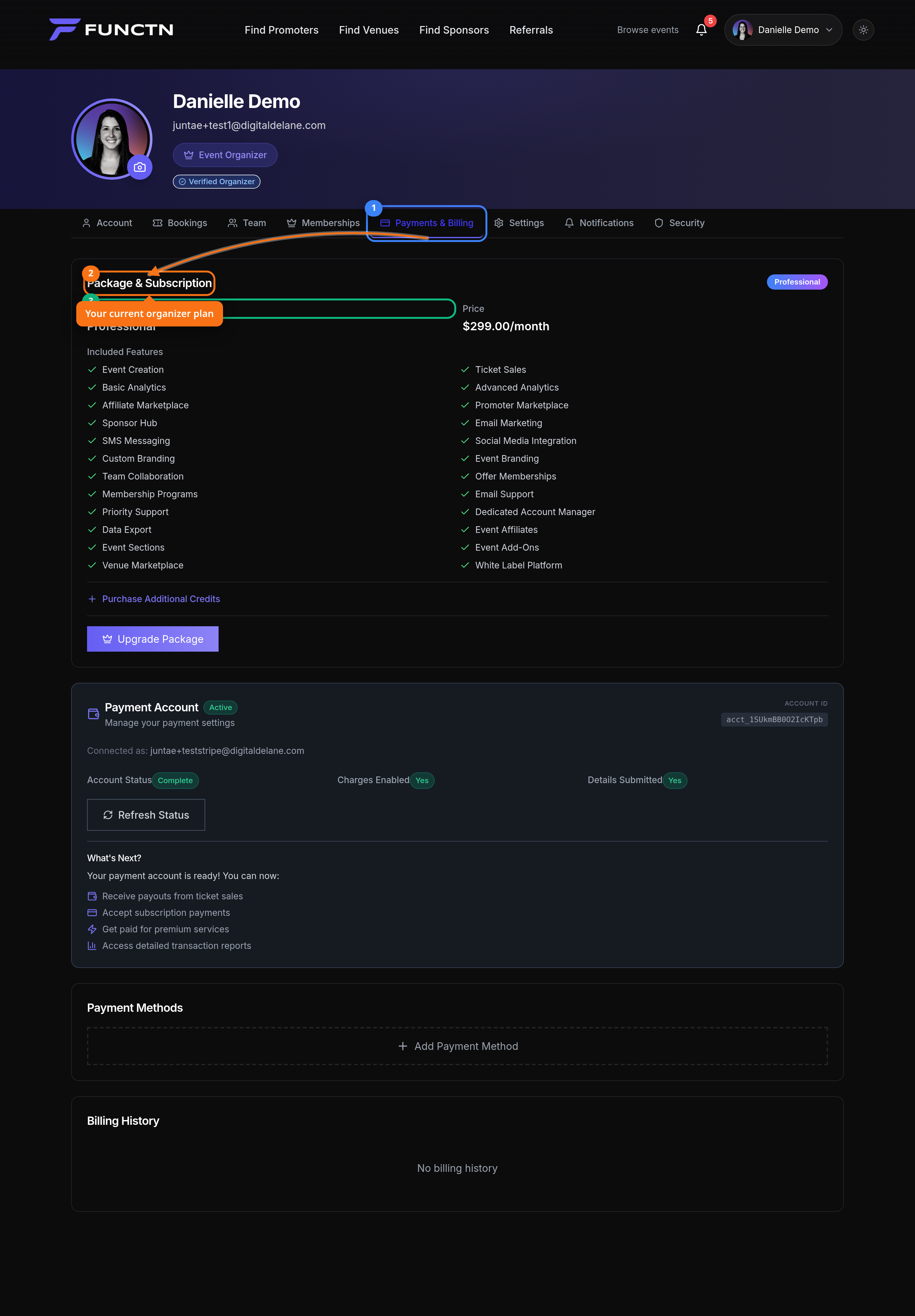 Account setup — where to find it
