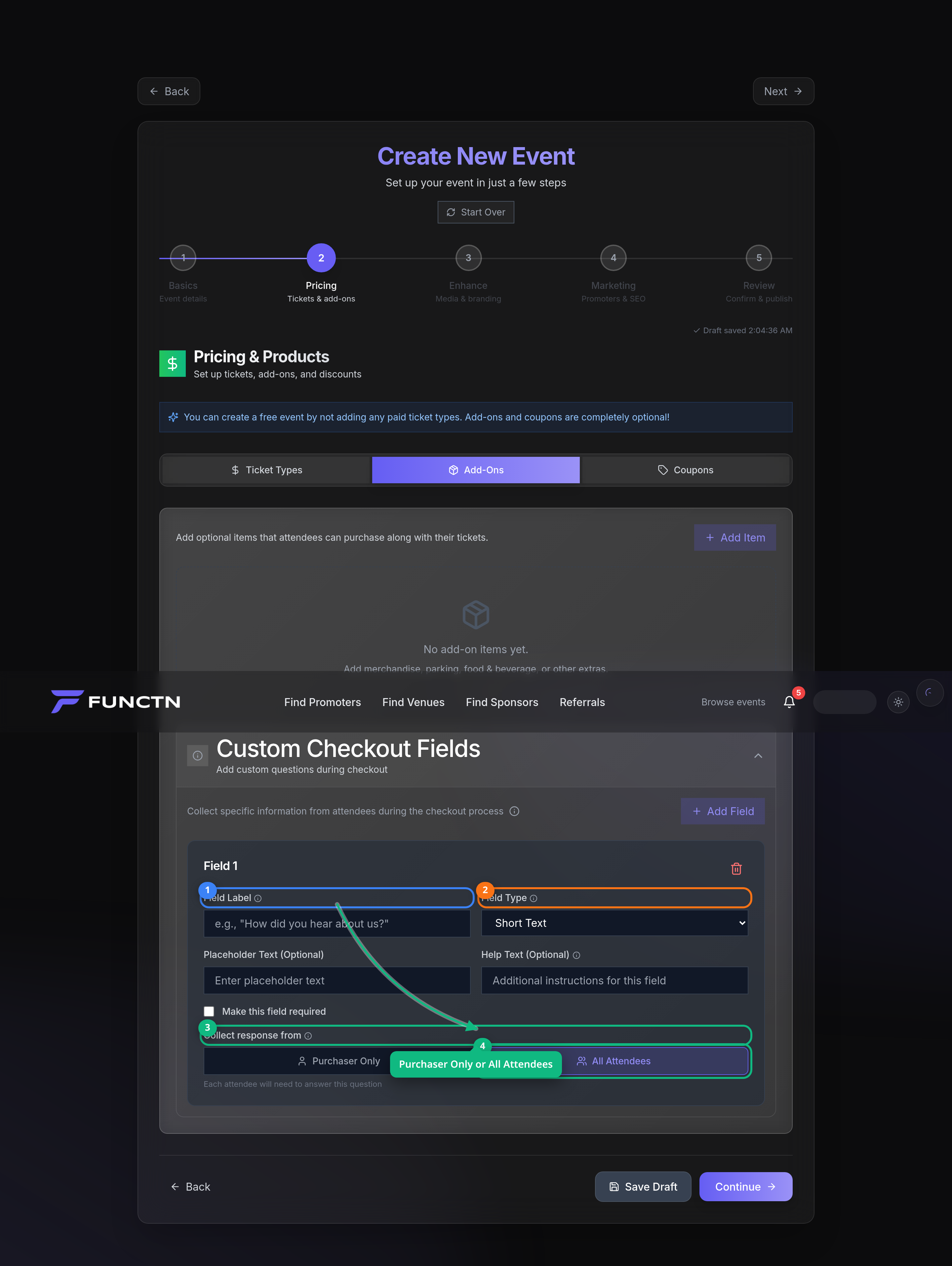 Attendee questions and forms — how it works