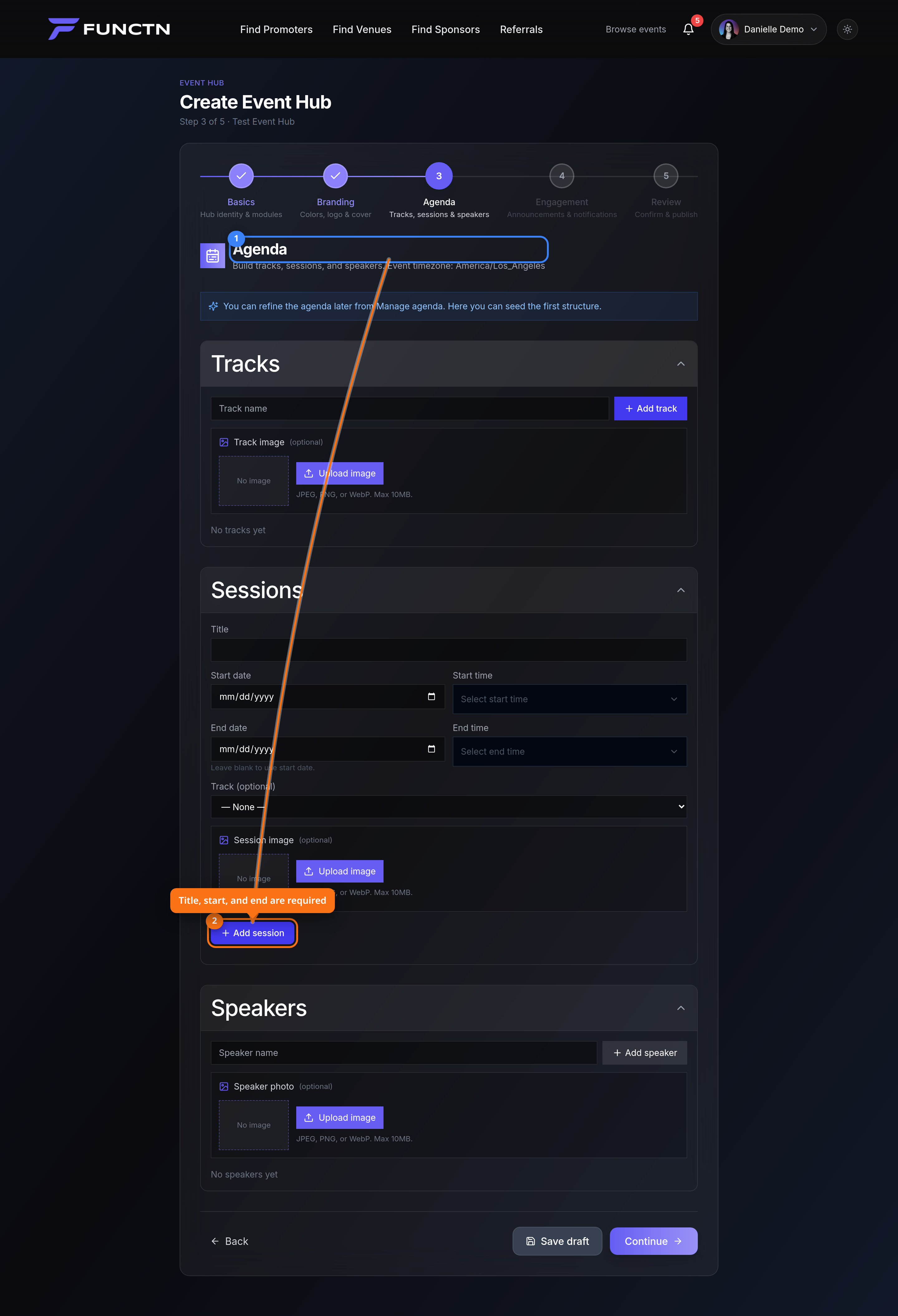 Event Hub agenda and announcements — where to find it