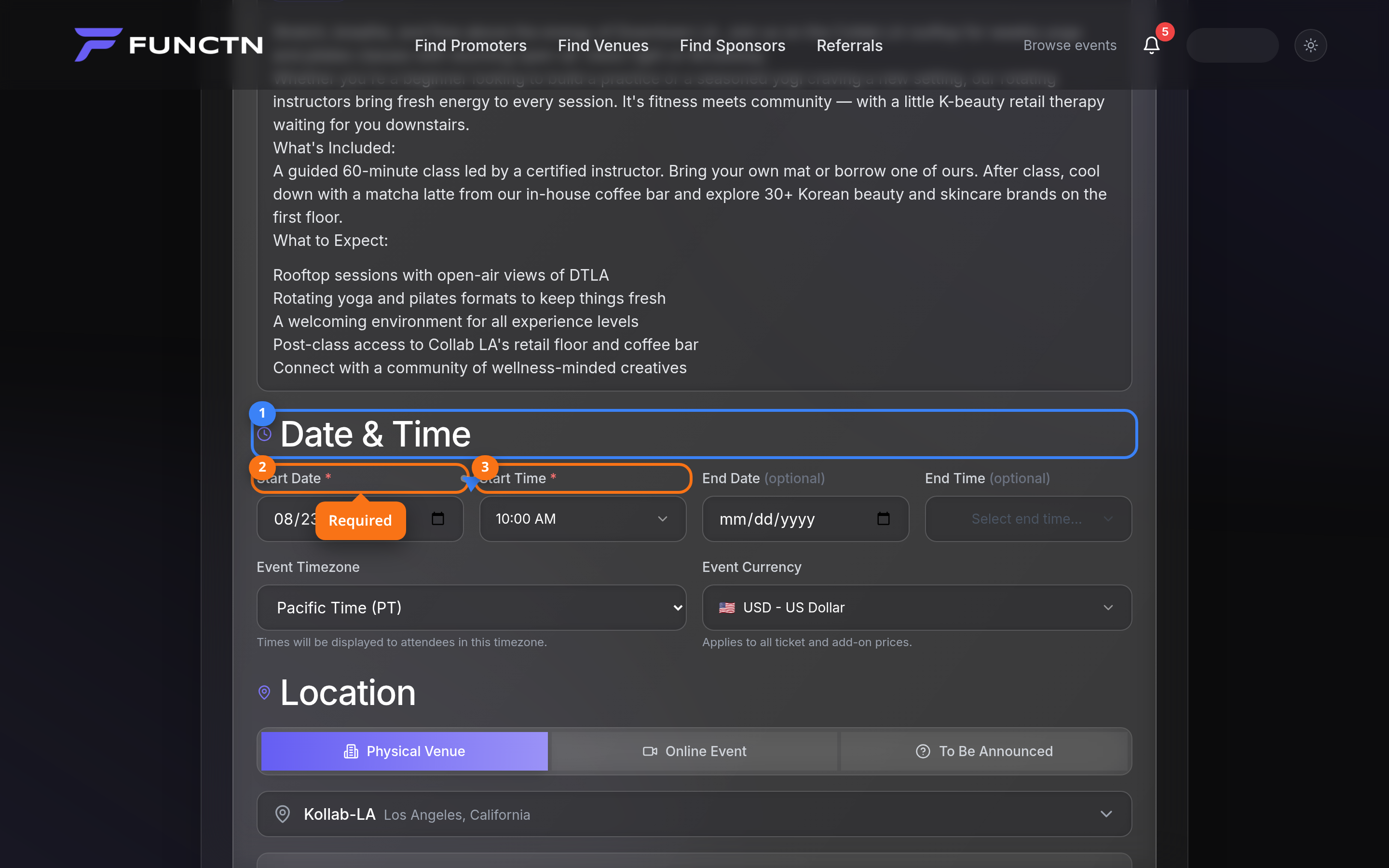 Event schedule and sessions — how it works