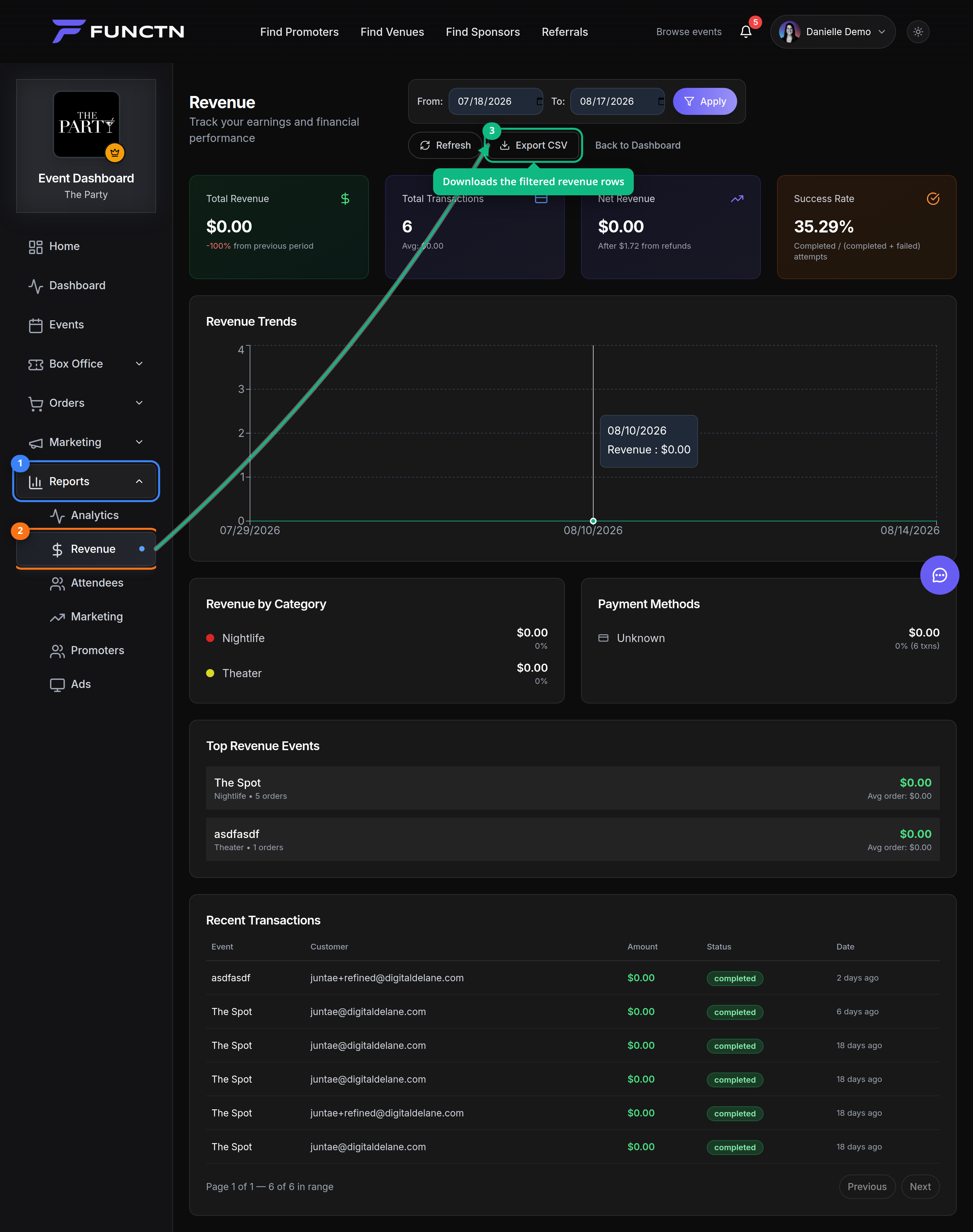 Exporting data — where to find it