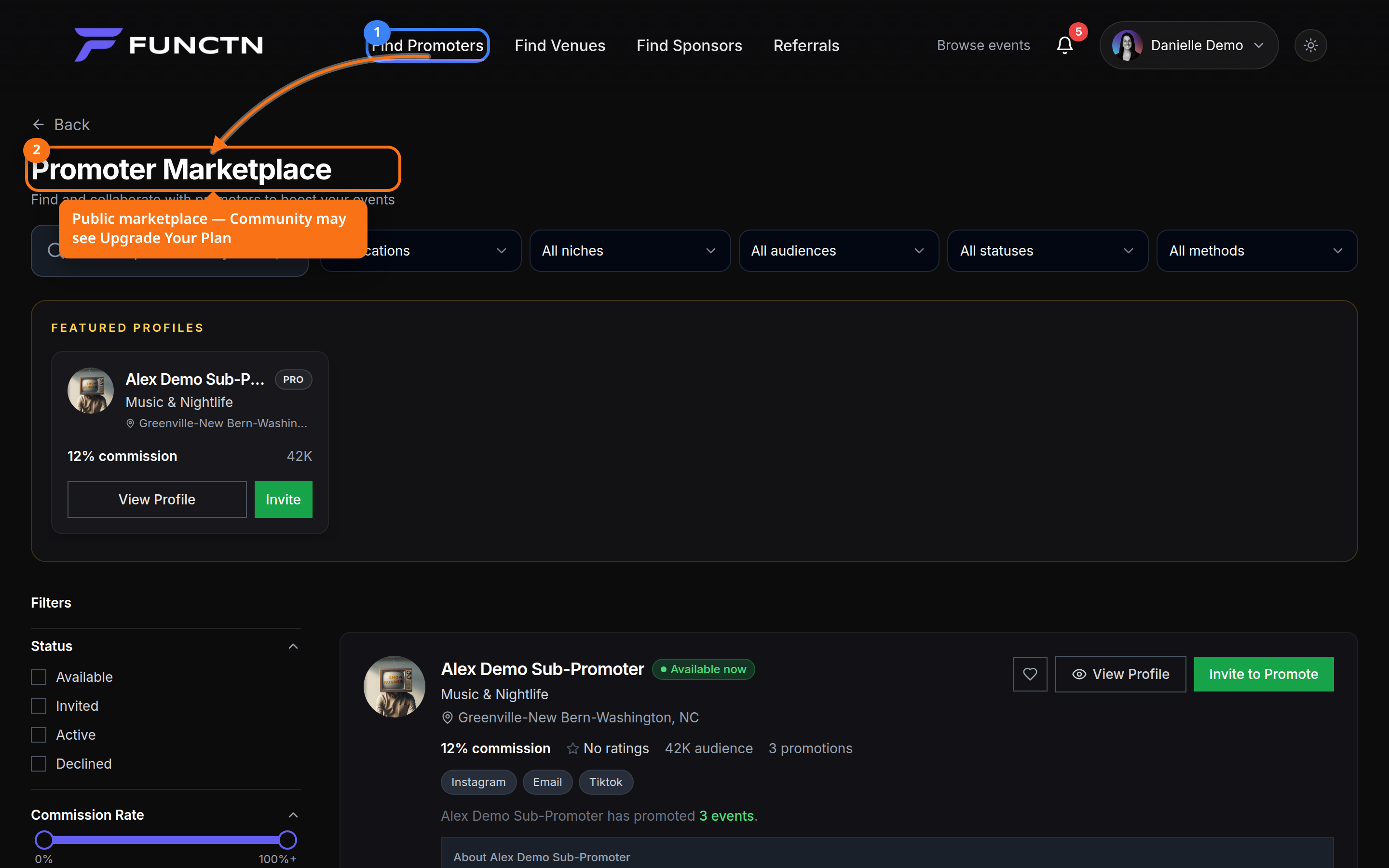 How the Promoter Marketplace works — where to find it