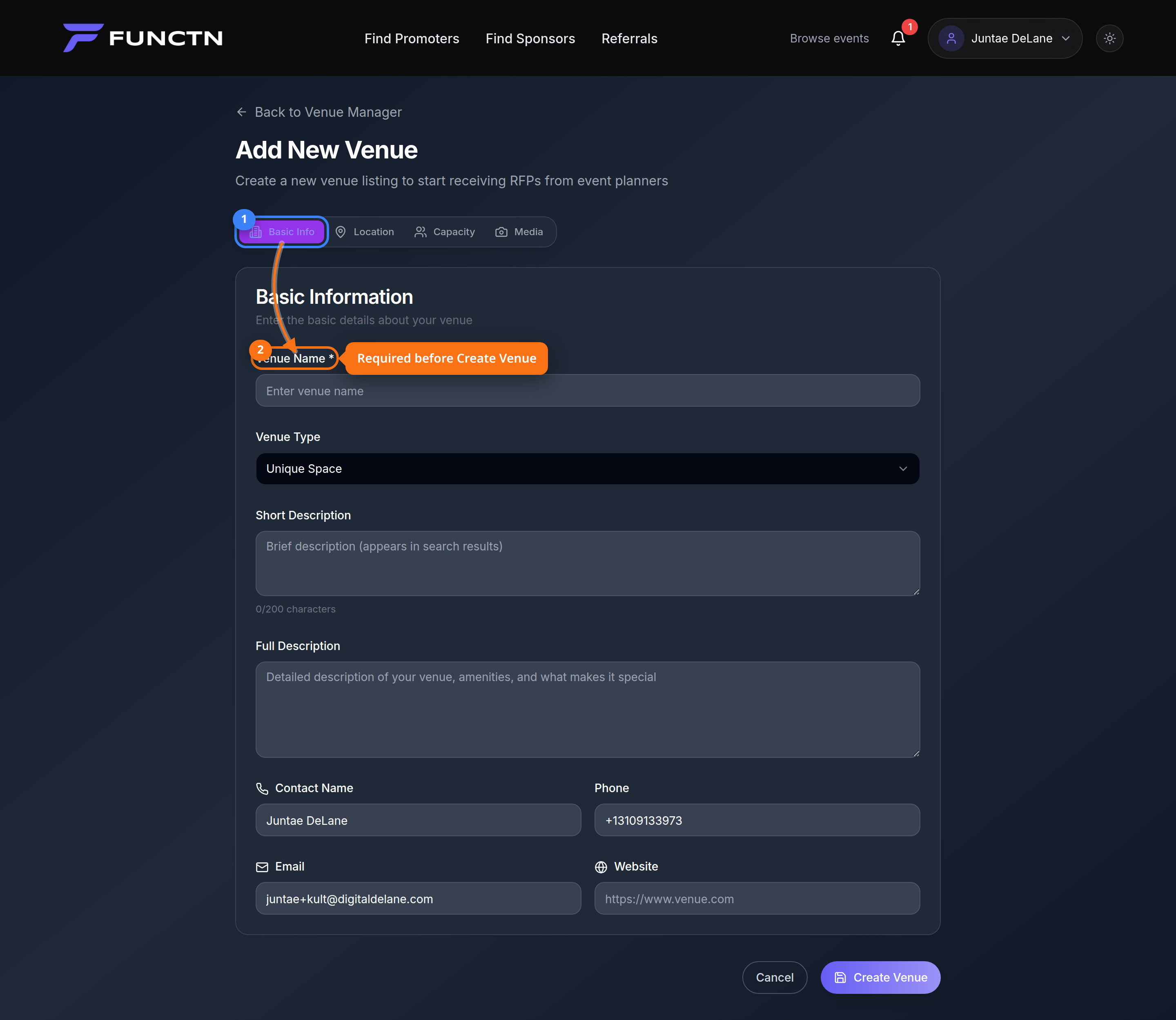 Listing your venue — how it works