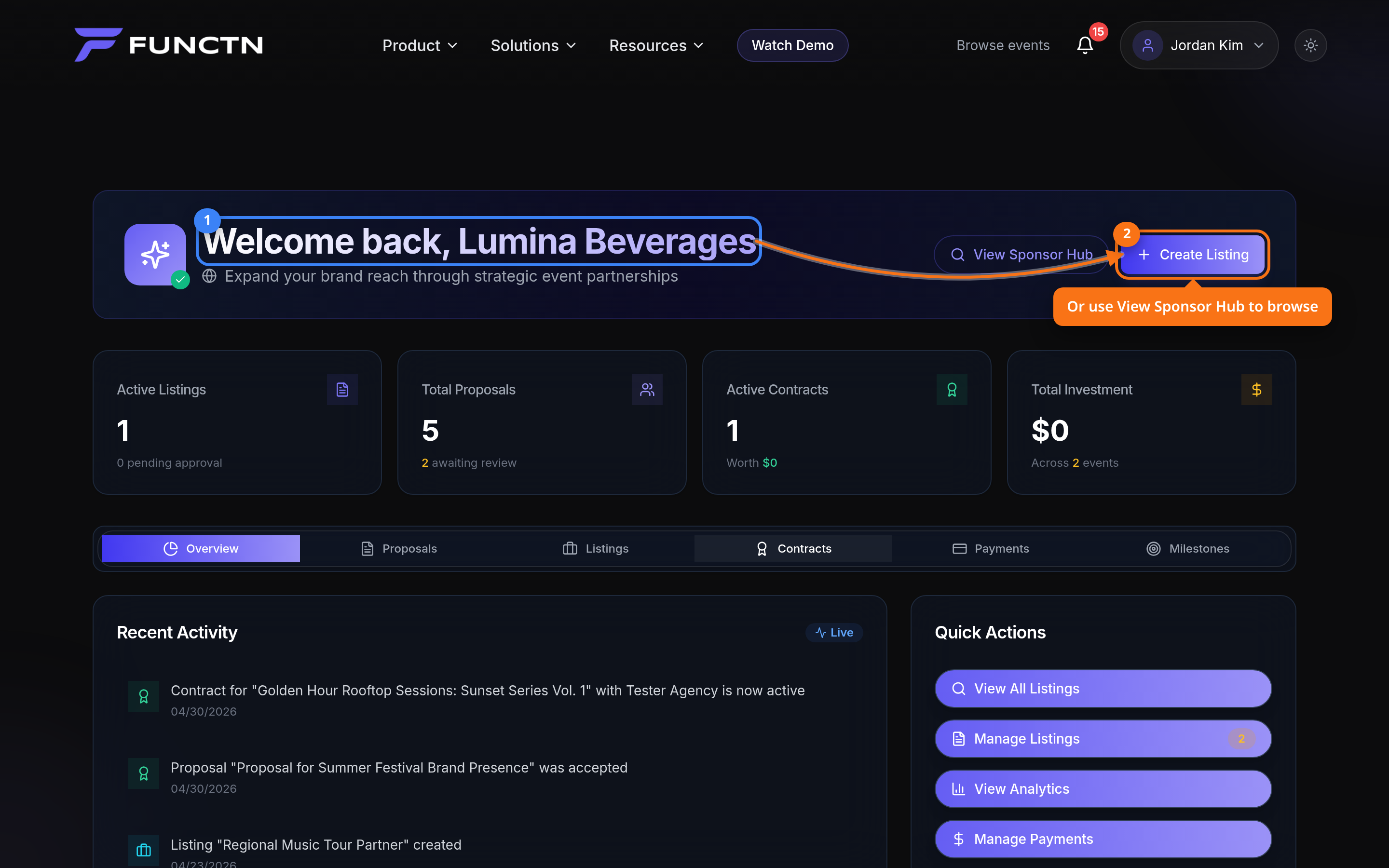 Quickstart for sponsors — where to find it