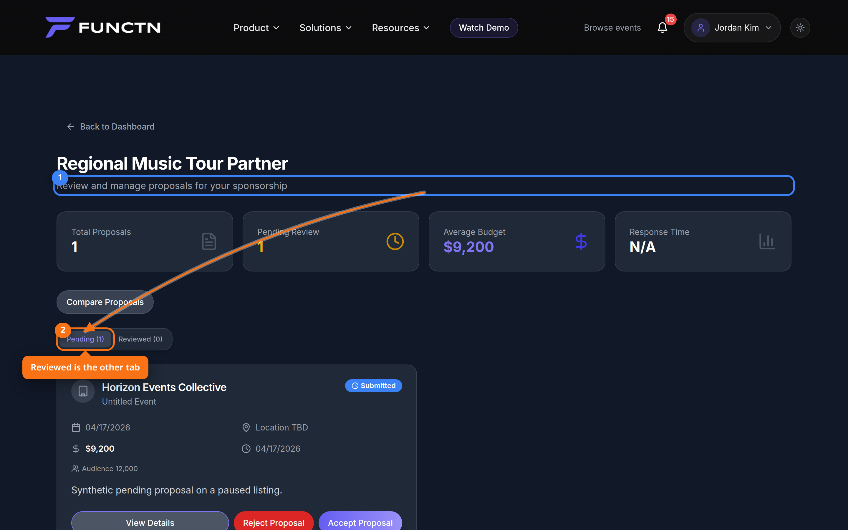 Reviewing sponsor bids — how it works