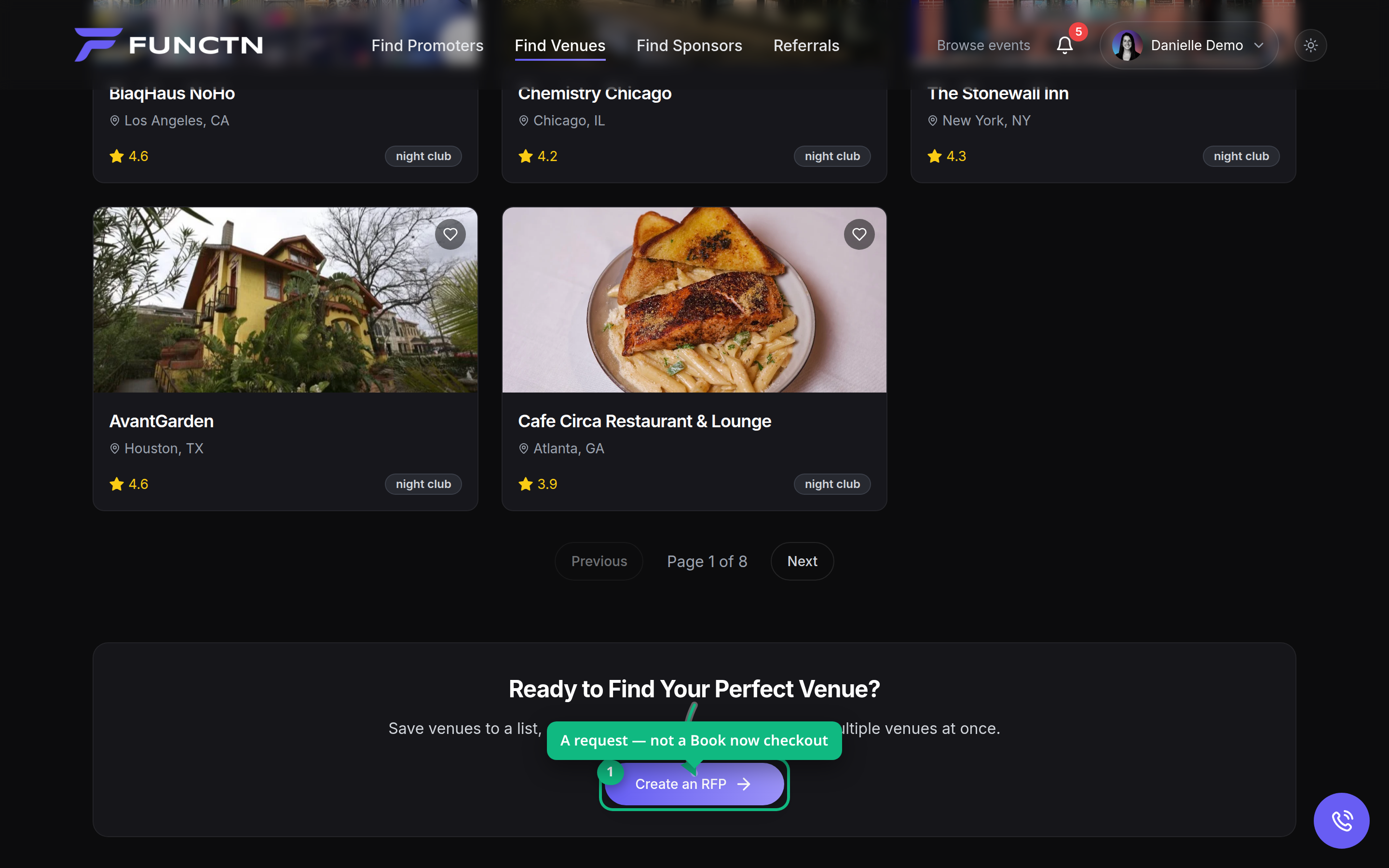 Searching and booking venues — how it works